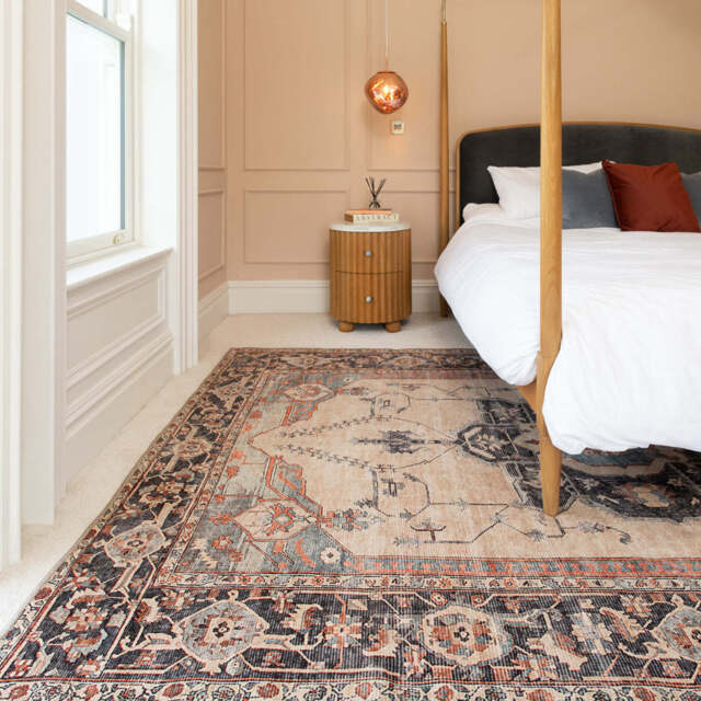 Soft Washable Blue Heritage Rug - Hazel - Soft Washable - 80cm x 150cm