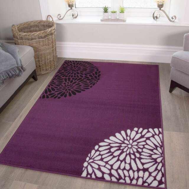 Purple and Black Modern Rug - Milan - 120cm x 170cm