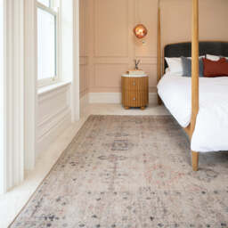 Soft Washable Cream Distressed Rug - Elnora - Soft Washable - 80cm x 150cm