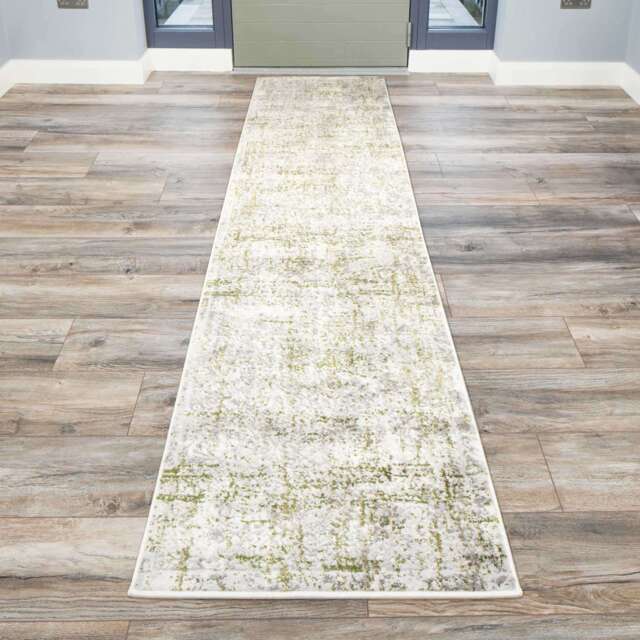 Modern Green Abstract Runner Rugs - Hatton - 60cm x 240cm Runner