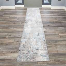 Modern Blue Abstract Geometric Hall Runner Rugs - Hatton - 60cm x 240cm Runner