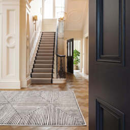 Soft Washable Black Geometric Rug - Maverick - Soft Washable - 80cm x 150cm