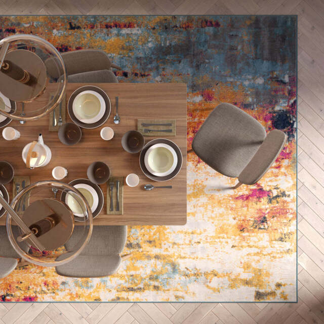 Colourful Paint Abstract Area Rug - Oscar - 120cm x 170cm