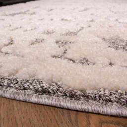 Grey White Damask Runner Scandi Rug - Ashbee - 60cm x 240cm Runner