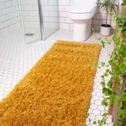 Soft Everyday Yellow Shaggy Runner Rug - Nore - 60cm x 240cm Runner