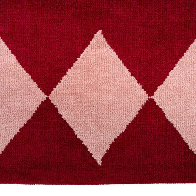 Burgundy Harlequin Runner - Zara - Maze - 70cm x 240cm Runner