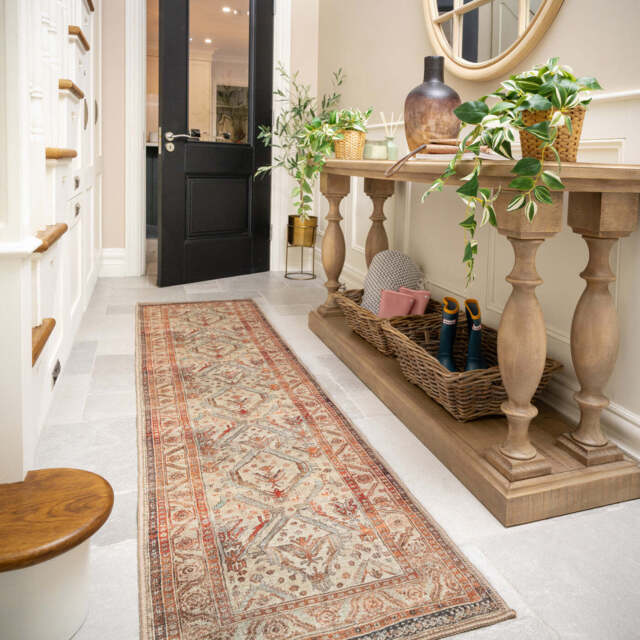 Distressed Terracotta Washable Runner - Rowe - Everyday - 60cm x 240cm Runner