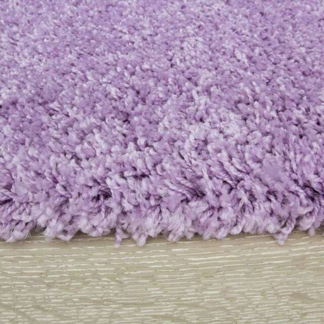 Violet Round Circle Shaggy Rug - Vancouver - 135cm x 135cm Circle