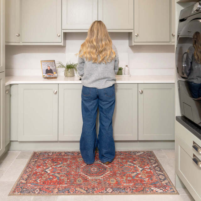 Washable Red Kitchen Mat - Rudd - Everyday - 80cm x 150cm