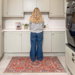 Washable Red Kitchen Mat - Rudd - Everyday - 80cm x 150cm