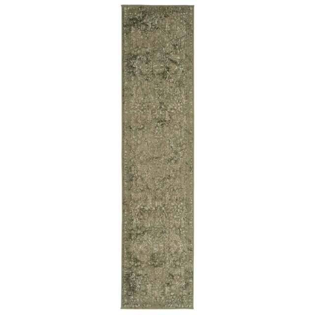 Green Vintage Medallion Runner - Linden - Oscar - 60cm x 240cm Runner