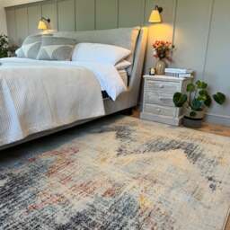 Blue Chevron Area Rug - Agatha - Reign - 120cm x 170cm
