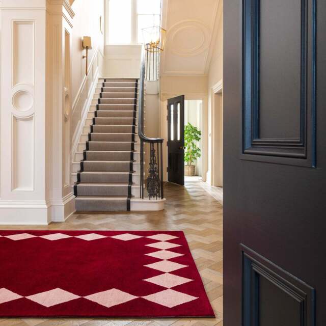 Burgundy Harlequin Rug - Zara - Maze - 120cm x 170cm