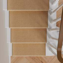 Light Jute Chevron Stair Carpet Runner - Juliette -