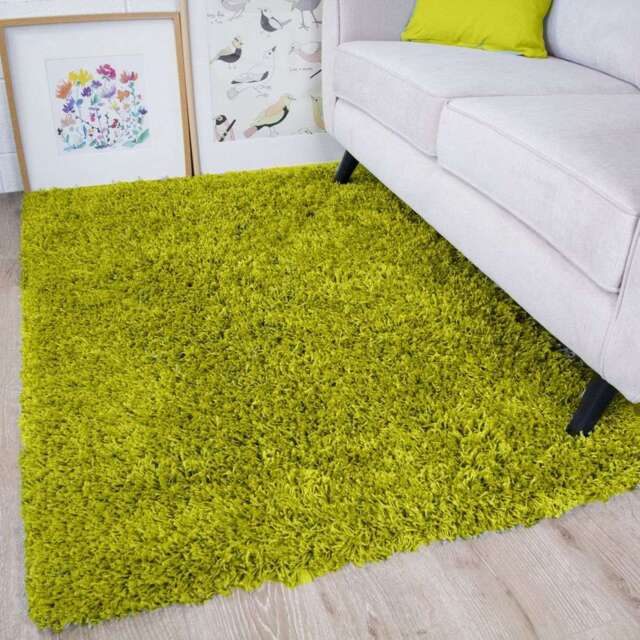 Fern Green Shaggy Rug - Vancouver - 80cm x 150cm