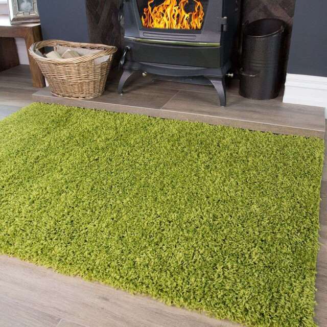 Fern Green Shaggy Rug - Vancouver - 80cm x 150cm