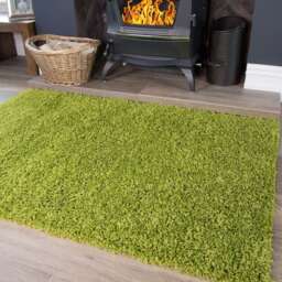 Fern Green Shaggy Rug - Vancouver - 80cm x 150cm