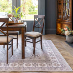 Washable Looped Grey Nordic Rug - Safi - Washable Alpaca - 80cm x 150cm