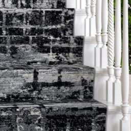 Abstract Black Grey Stair Carpet Runner - Cut to Measure - Scala - 1ft