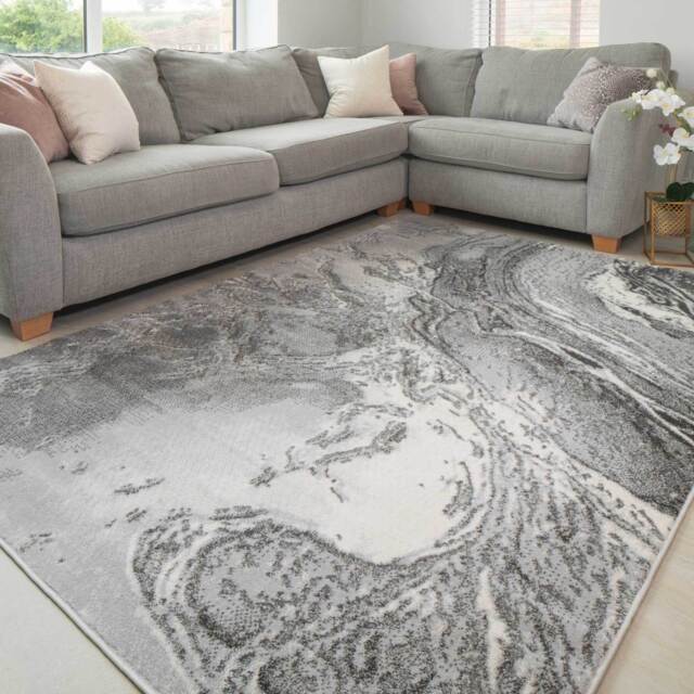 Modern Grey Textured Living Room Rug - Delta - Voyage - 80cm x 150cm