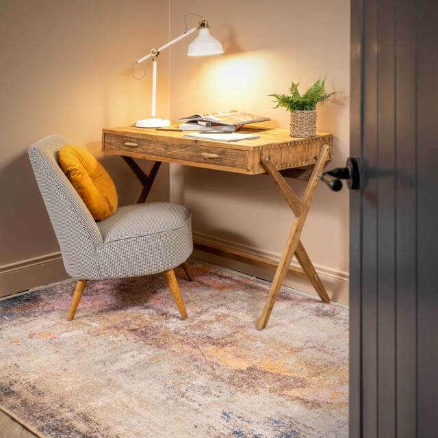 Flatwoven Washable Distressed Multicolour Area Rug - Carrie - Renuu - 60cm x 110cm