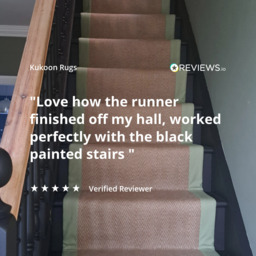 Green Jute Border Stair Carpet Runner - Juliette Green - Juliette -