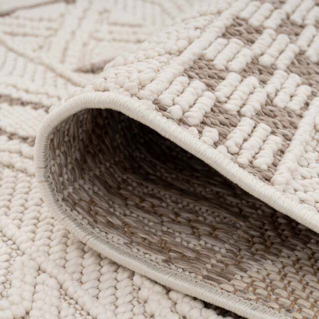 Cream Beige Boho Runner Rug - Sachi - Milako - 60cm x 240cm Runner