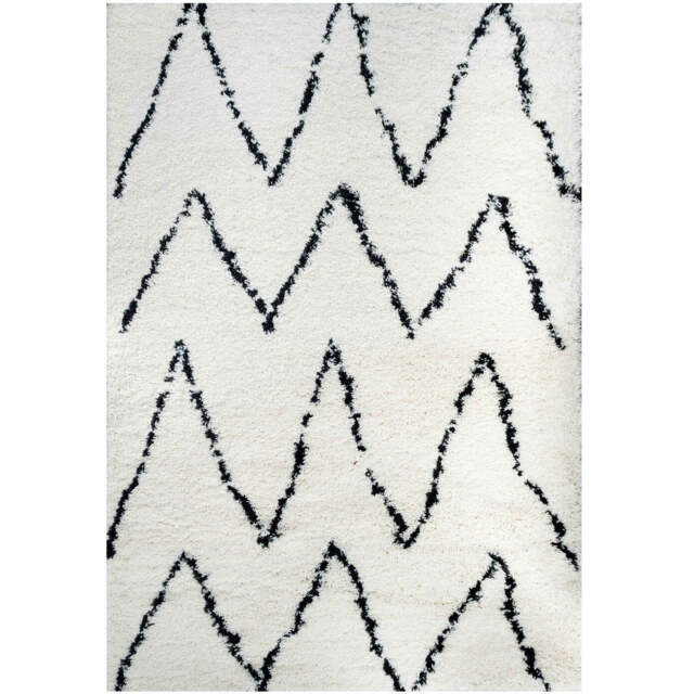 Soft Berber Moroccan Chevron Shaggy Bedroom Rug - Nivala - Nivala -