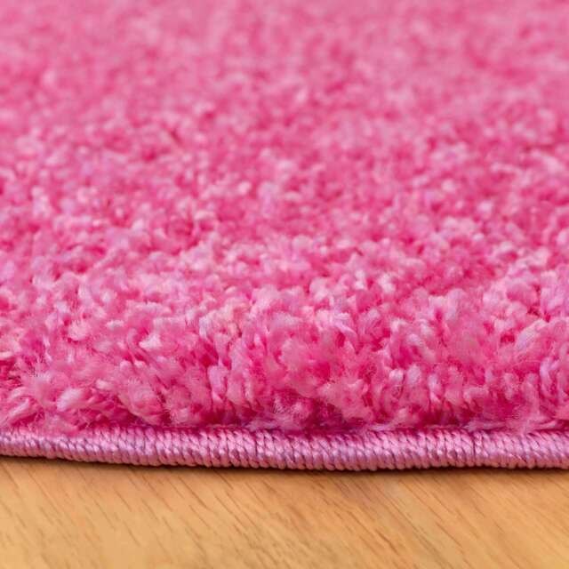 Barbie Pink Shaggy Circle Rug - Vancouver - 135cm x 135cm Circle