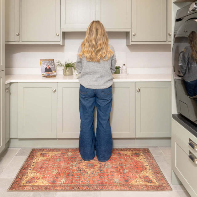 Washable Red Kitchen Mat - Viv - Everyday - 80cm x 150cm