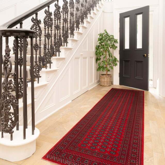 Washable Bokara Red Persian Style Runner - Mira - Velvet - 60cm x 240cm Runner