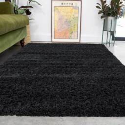 Soft Everyday Charcoal Shaggy Rug - Nore - 60cm x 110cm