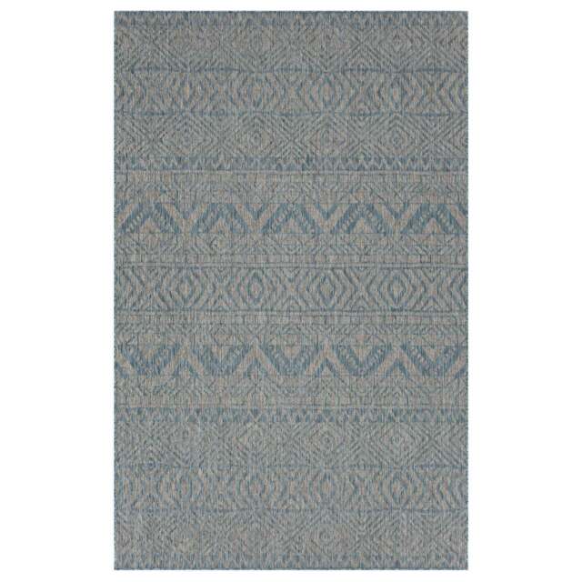 Aqua Blue Aztec Outdoor Rug - Ruskin - Habitat - 80cm x 50cm