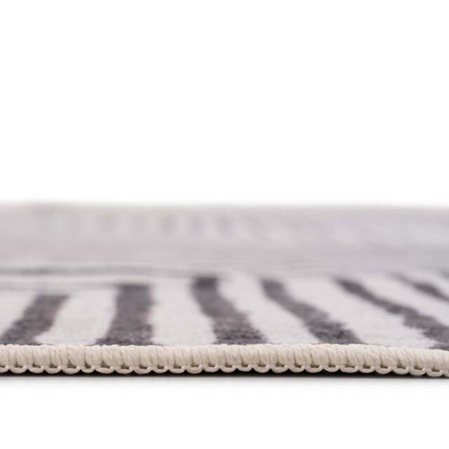 Soft Washable Black Geometric Runner - Maverick - Soft Washable - 60cm x 240cm Runner