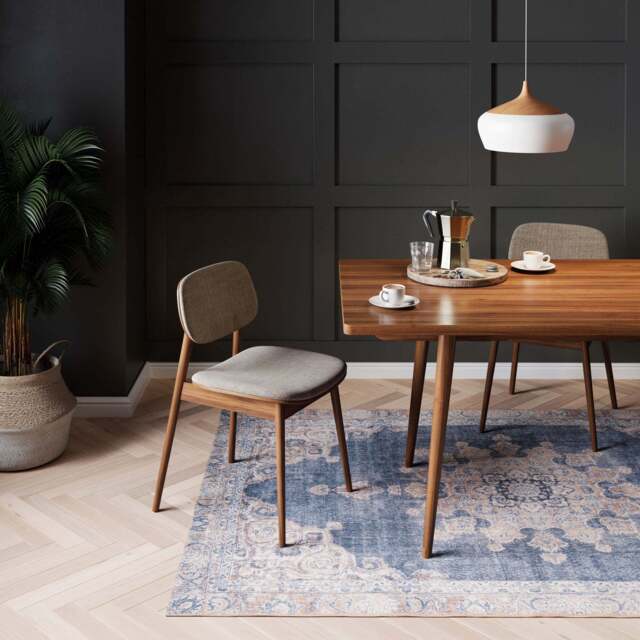 Flatwoven Washable Denim Blue Area Rug - Ballina - Renuu - 120cm x 170cm
