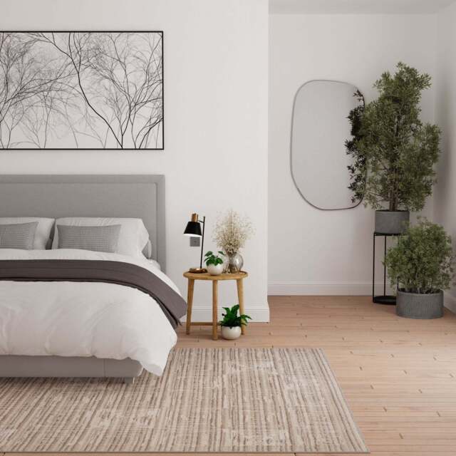 Subtle Beige Geometric Area Rug - Noah - Ikaro - 120cm x 170cm