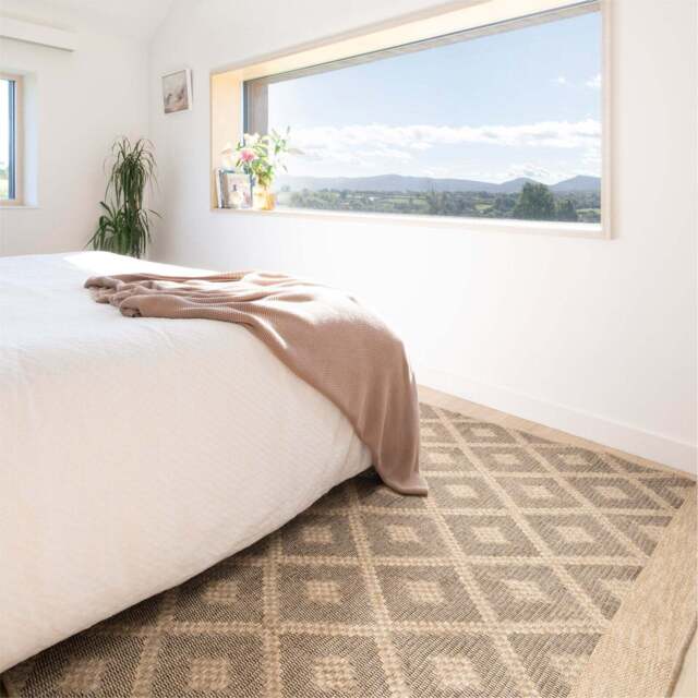 Washable Beige Diamond Jute Style Rug - Thea - Washable Jute Le Monde - 80cm x 150cm