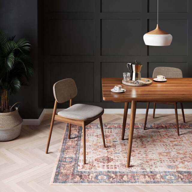Flatwoven Washable Earthy Flora Area Rug - Shannon - Renuu - 120cm x 170cm