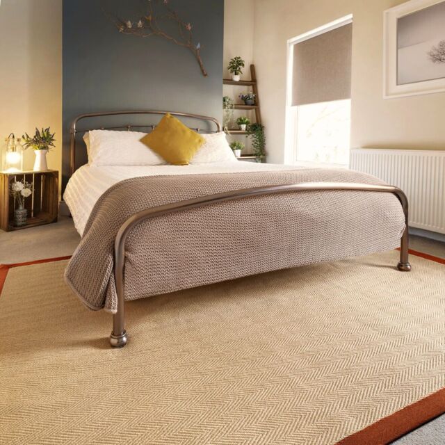 Terracotta Border Jute Rug - Juliette Rust - Juliette - 80cm x 150cm
