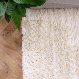 Soft Everyday Cream White Shaggy Runner Rug - Nore - 60cm x 240cm Runner
