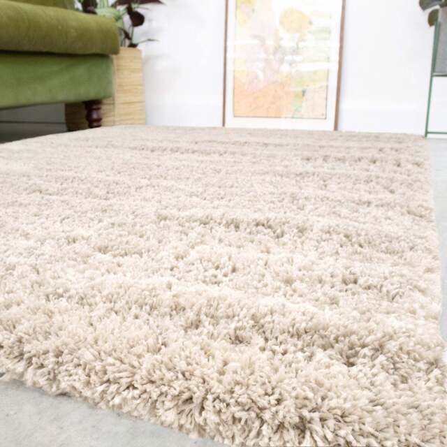 Soft Everyday Light Beige Shaggy Rug - Nore - 80cm x 150cm