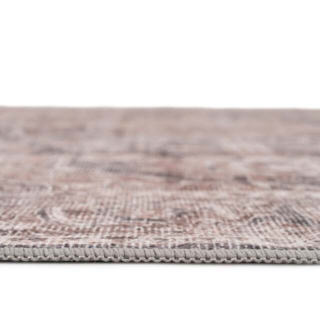 Washable Vintage Brown Beige Runner - Lois - Everyday - 60cm x 240cm Runner