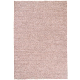 Blush Pink Plait Wool Living Room Rug - Plait - Rowan - 120cm x 170cm