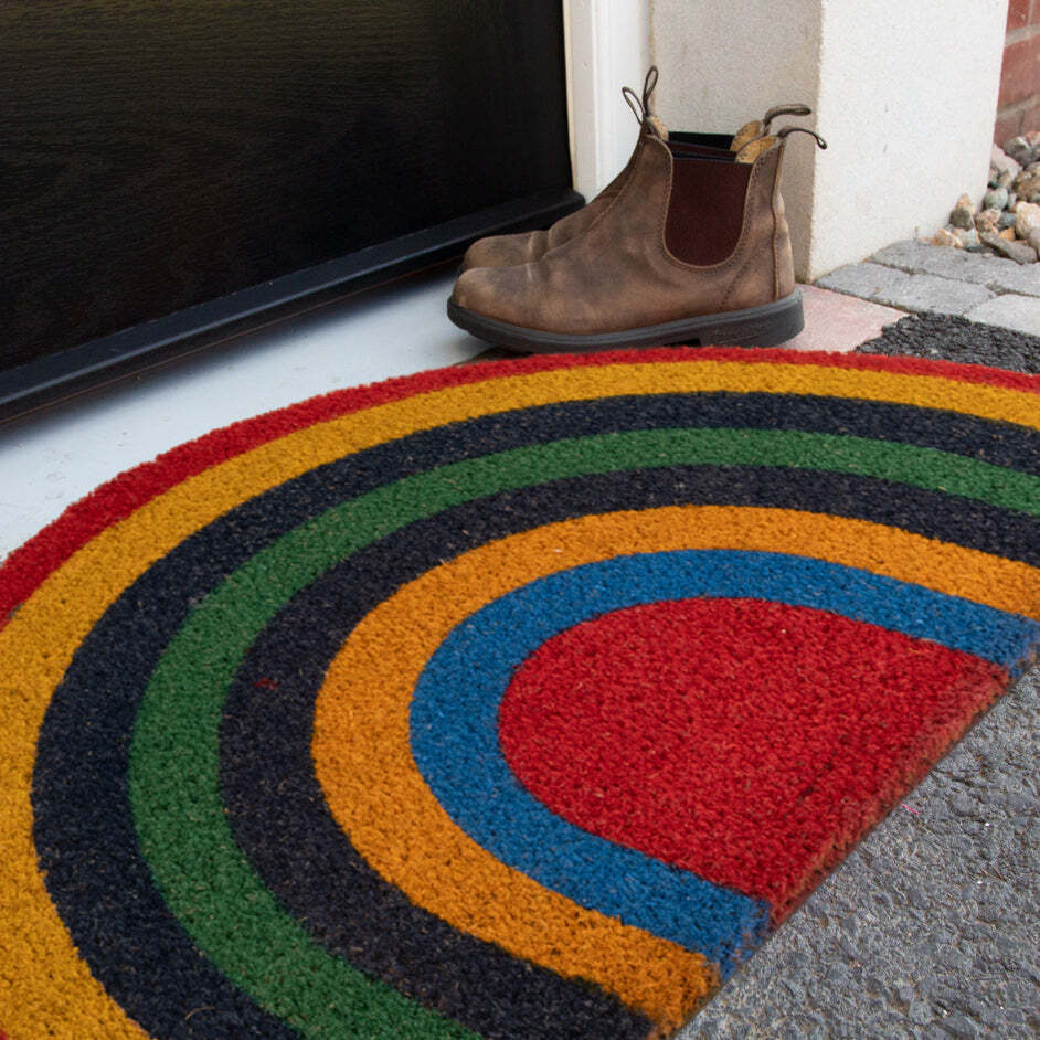 Rainbow Half Moon Coir Entrance Doormat - Doormat - 45cm x 120cm