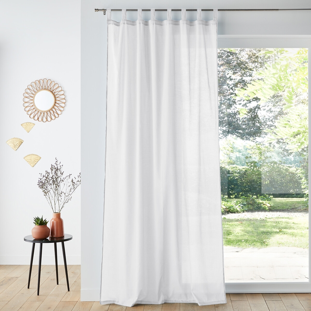 Scenario Tab Top Cotton Voile Curtain Panel - image 1