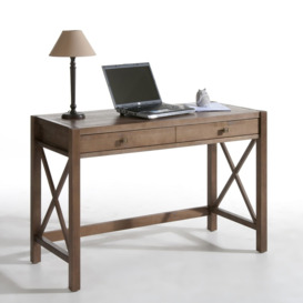 Derry Solid Pine Desk with Teak Stain
