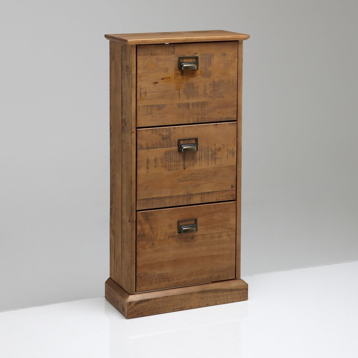 Lindley Solid Pine 3-Drawer Shoe Cabinet - image 1