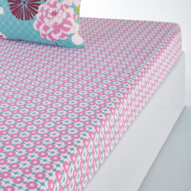 Floral 100% Cotton Fitted Sheet - thumbnail 1