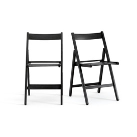 Set of 2 Yann Solid Beech Folding Chairs