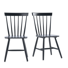 Set of 2 Jimi Solid Wood Spindle-Back Chairs